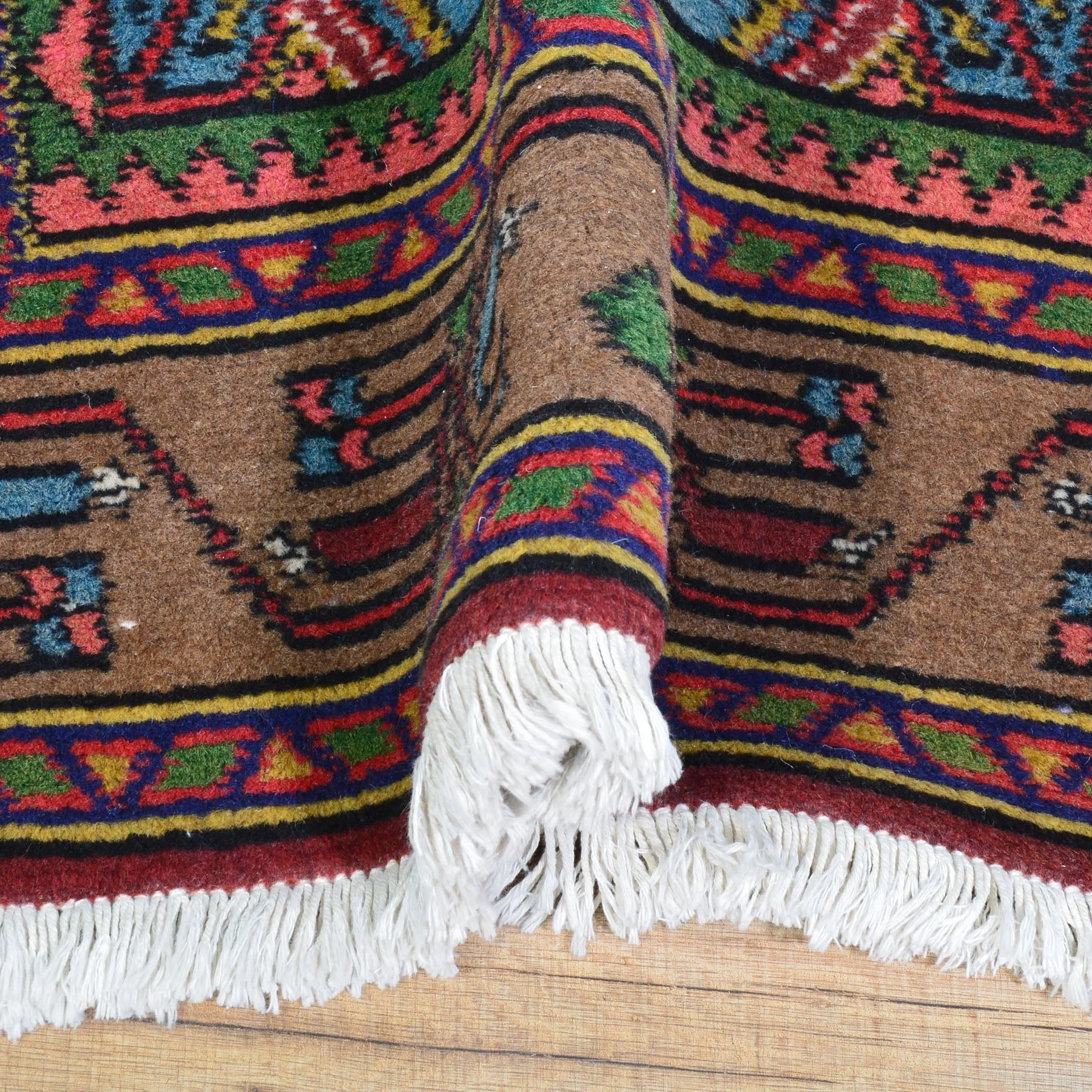 Hand-Knotted Vintage Tribal Rug 100% Wool Handmade (Size 2.7 X 9.1) Brral-2760