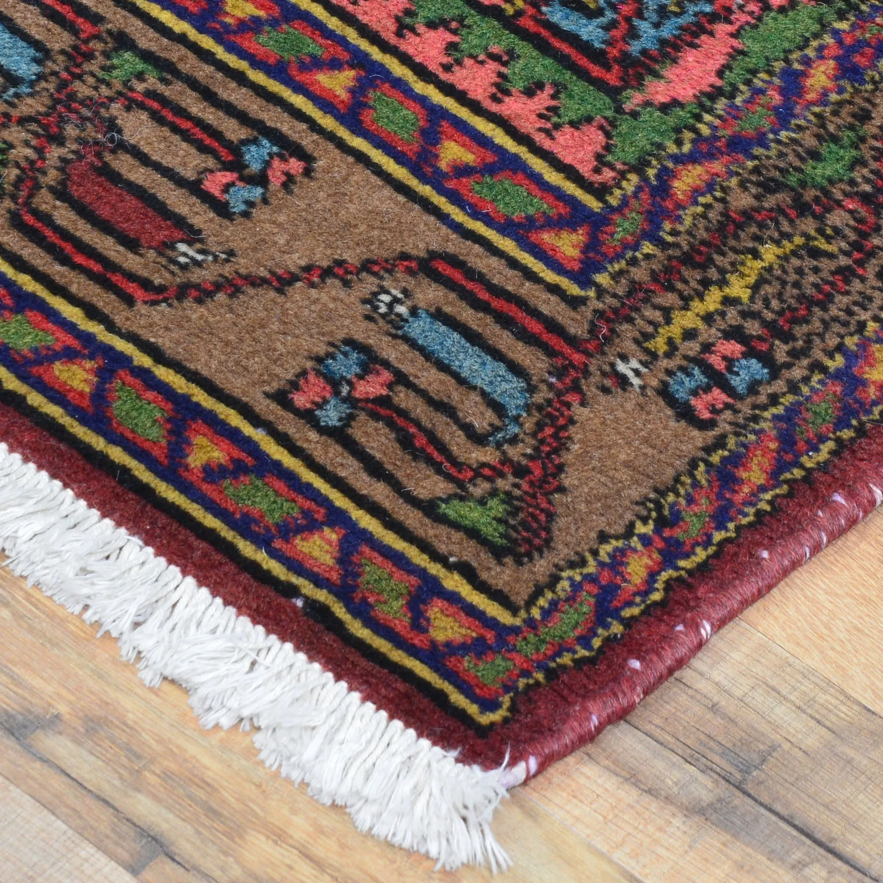 Hand-Knotted Vintage Tribal Rug 100% Wool Handmade (Size 2.7 X 9.1) Brral-2760