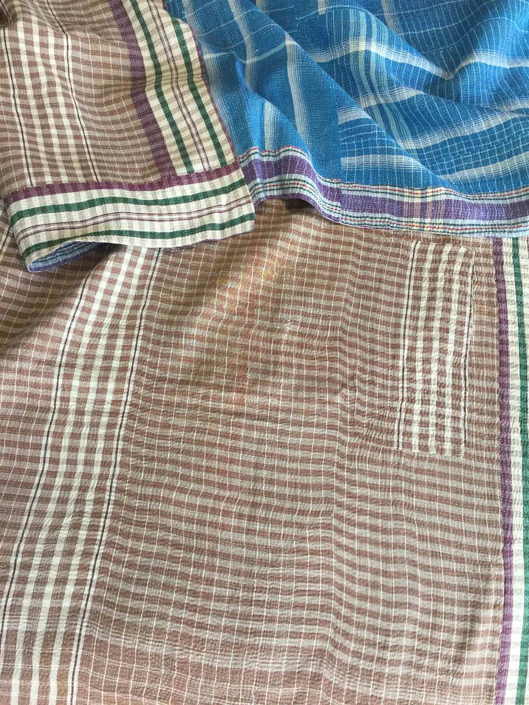 Hand-stitched Cotton Blanket / Bed Cover