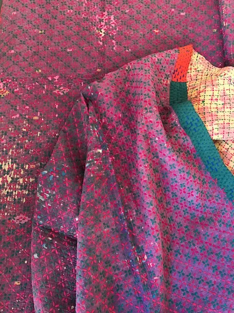 Hand-stitched Cotton Blanket / Bed Cover