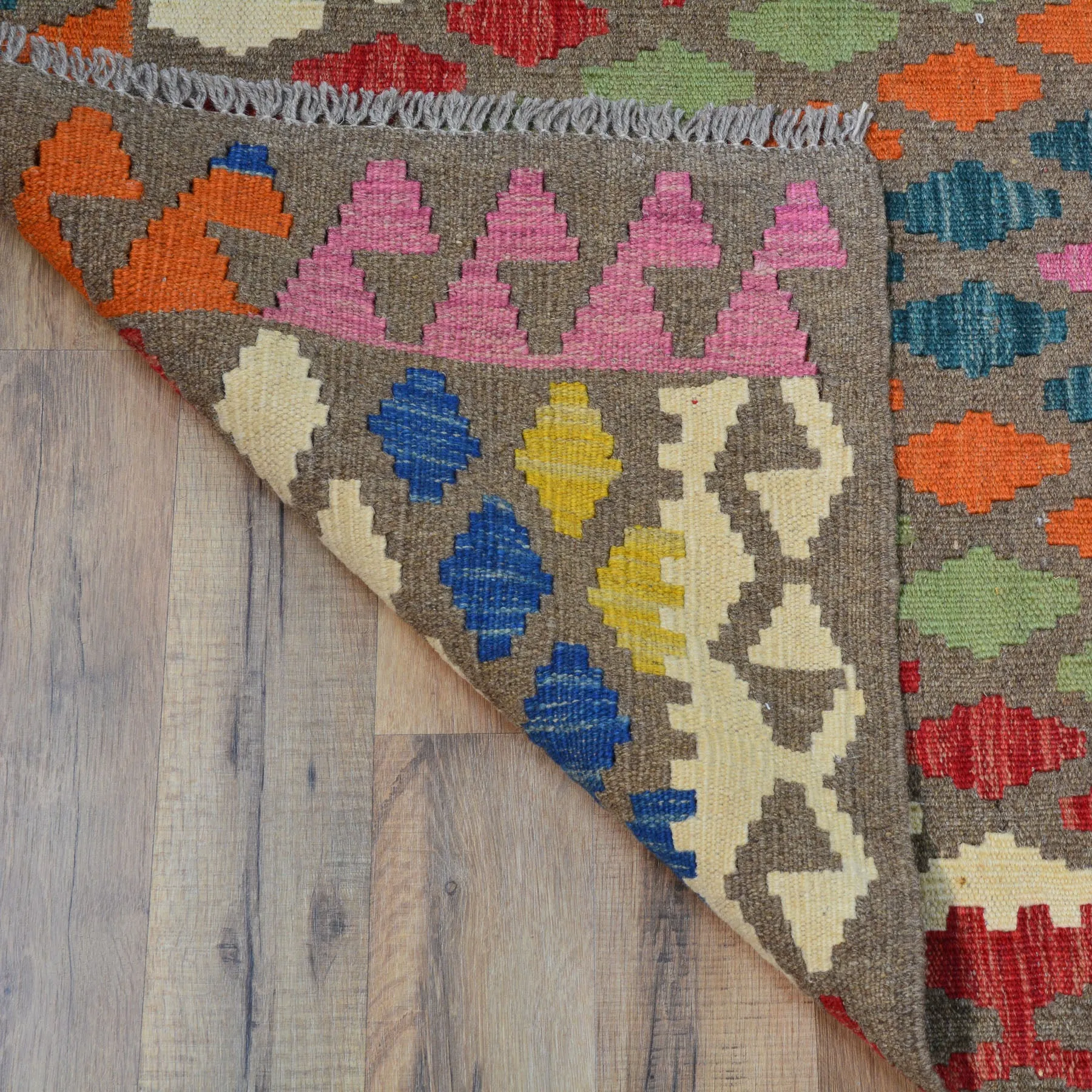 Hand-Woven Reversible Momana Kilim Handmade Wool Rug (Size 2.11 X 9.5) Cwral-10677