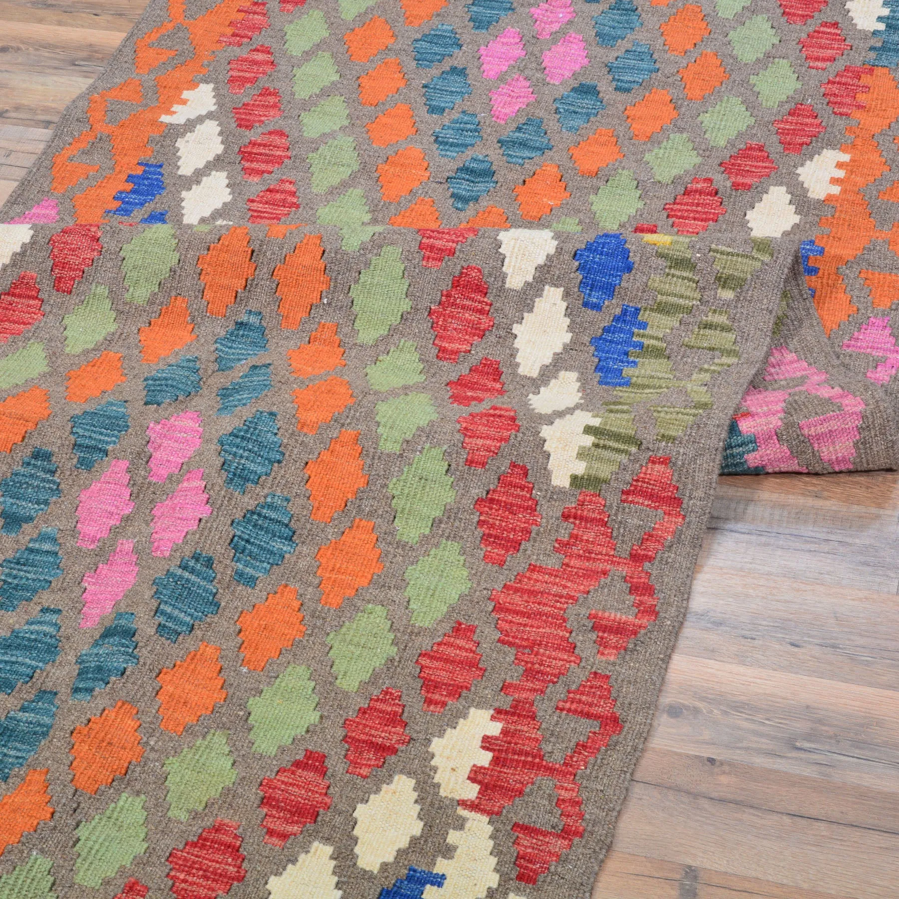 Hand-Woven Reversible Momana Kilim Handmade Wool Rug (Size 2.11 X 9.5) Cwral-10677