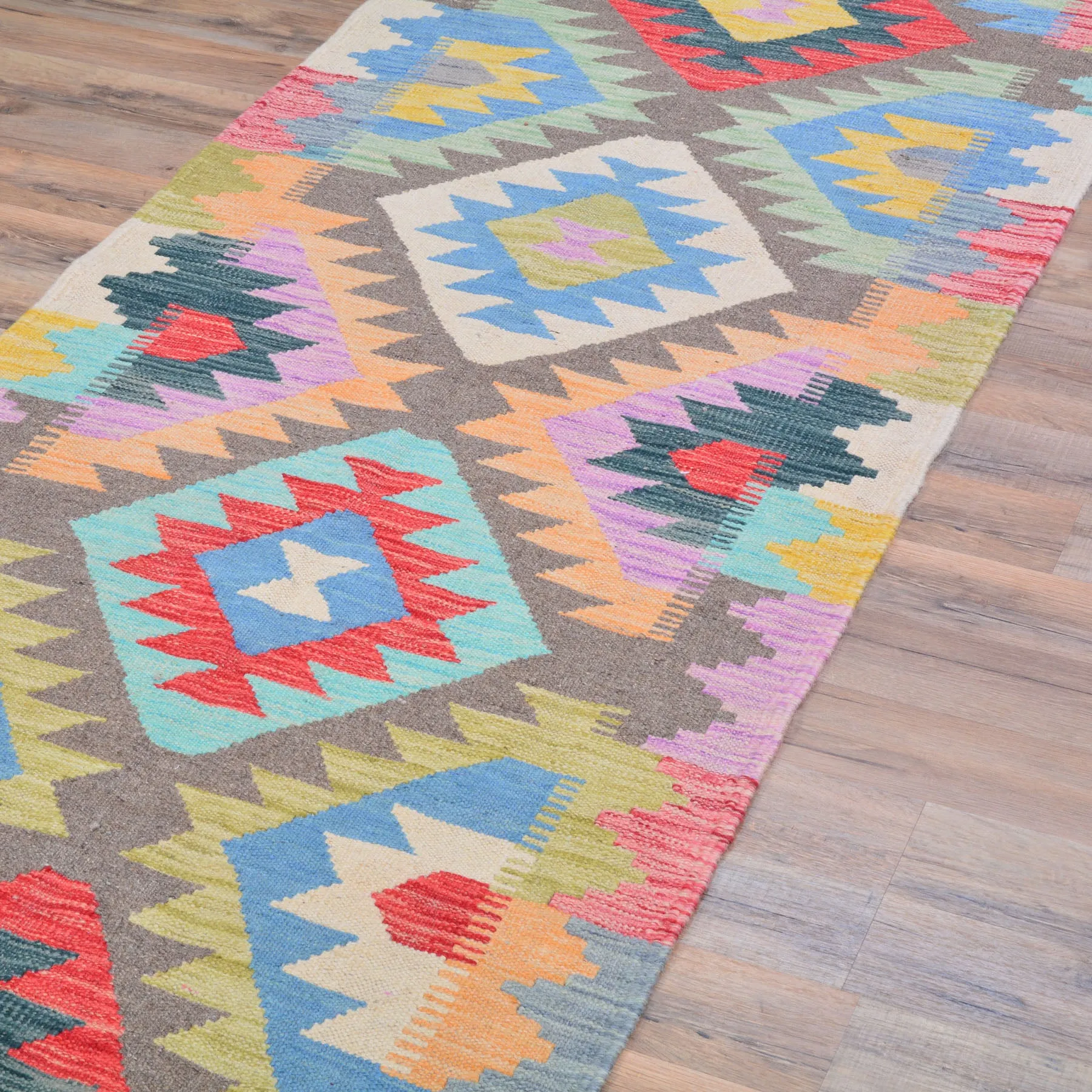 Hand-Woven Reversible Momana Kilim Handmade Wool Rug (Size 2.7 X 7.11) Cwral-10695