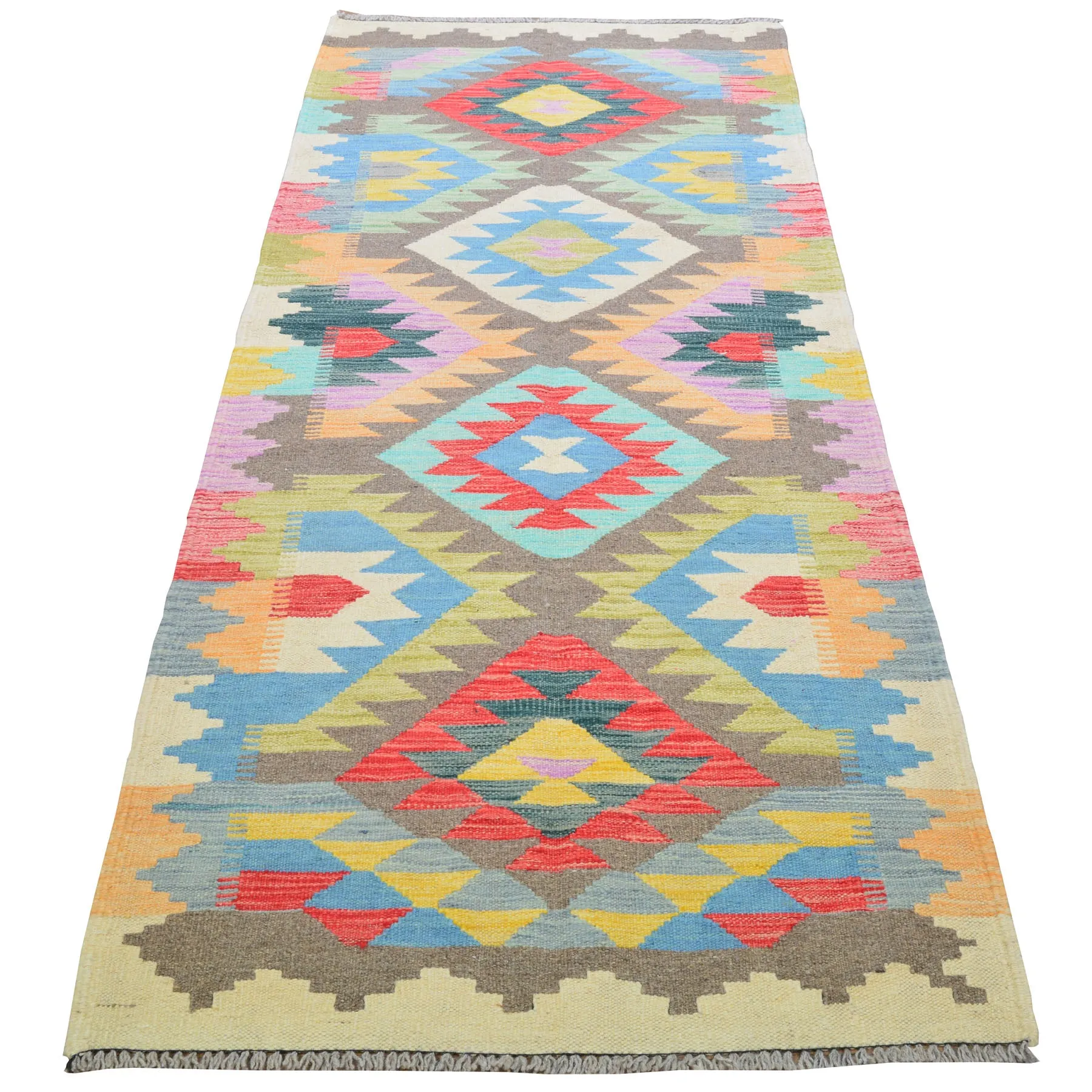 Hand-Woven Reversible Momana Kilim Handmade Wool Rug (Size 2.7 X 7.11) Cwral-10695
