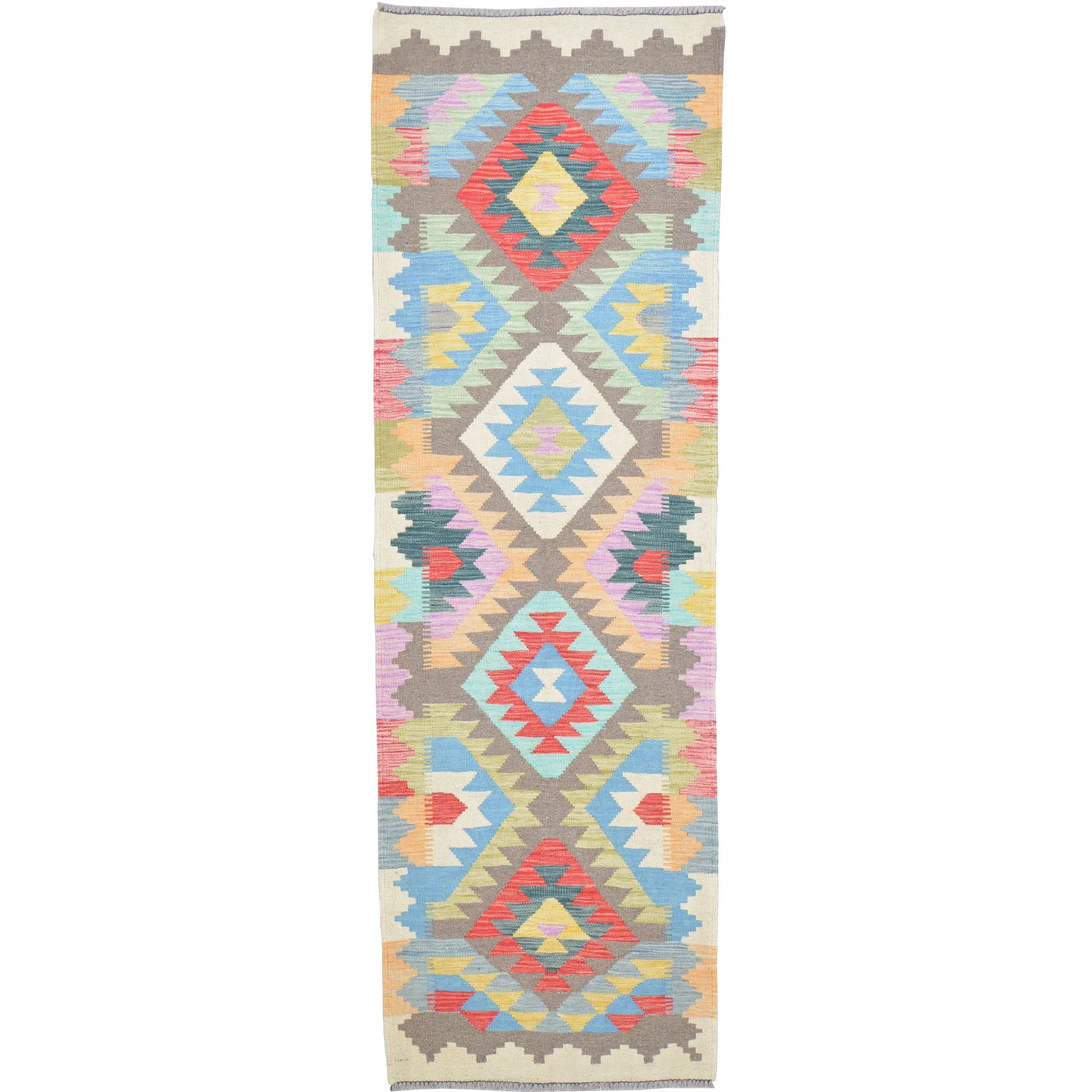 Hand-Woven Reversible Momana Kilim Handmade Wool Rug (Size 2.7 X 7.11) Cwral-10695