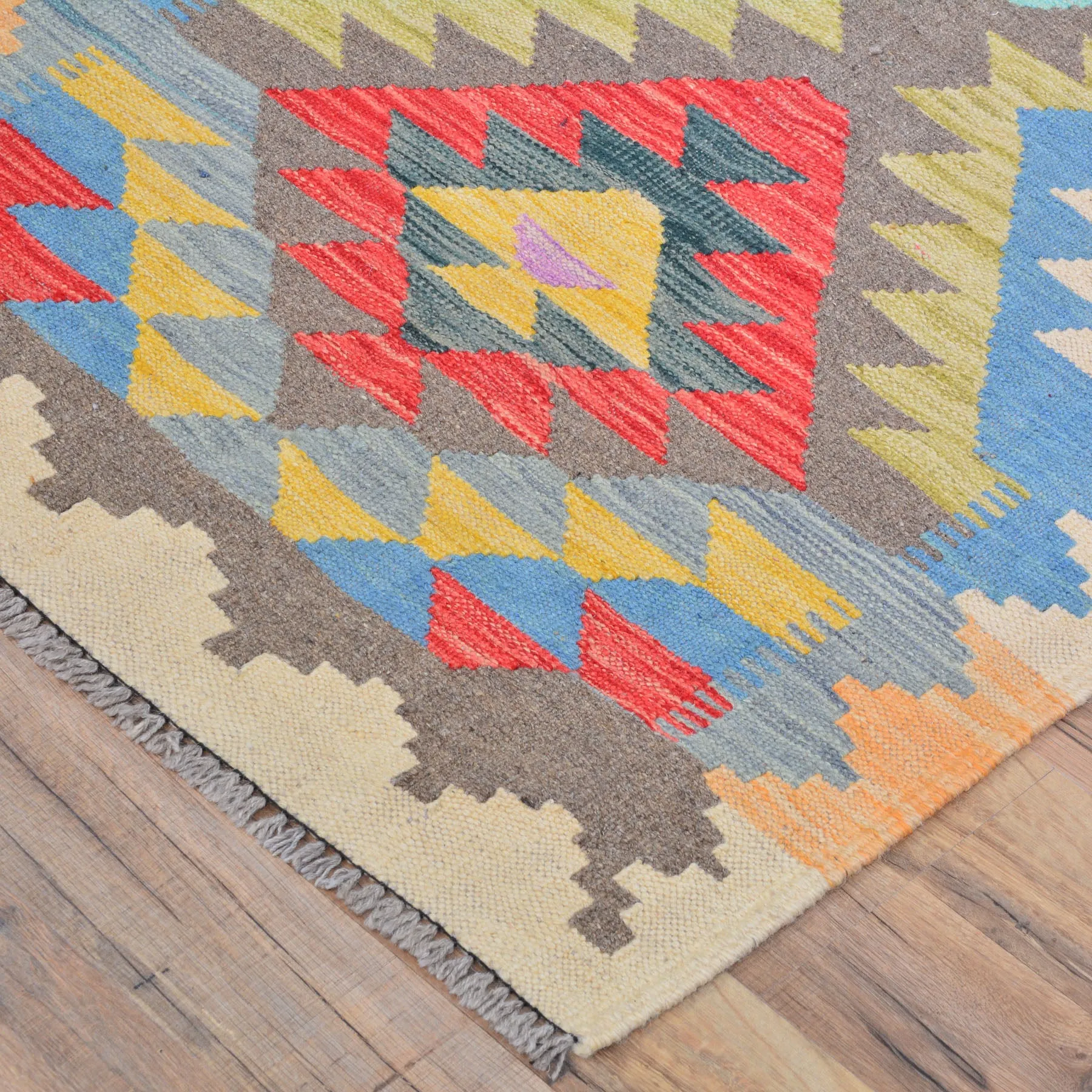 Hand-Woven Reversible Momana Kilim Handmade Wool Rug (Size 2.7 X 7.11) Cwral-10695