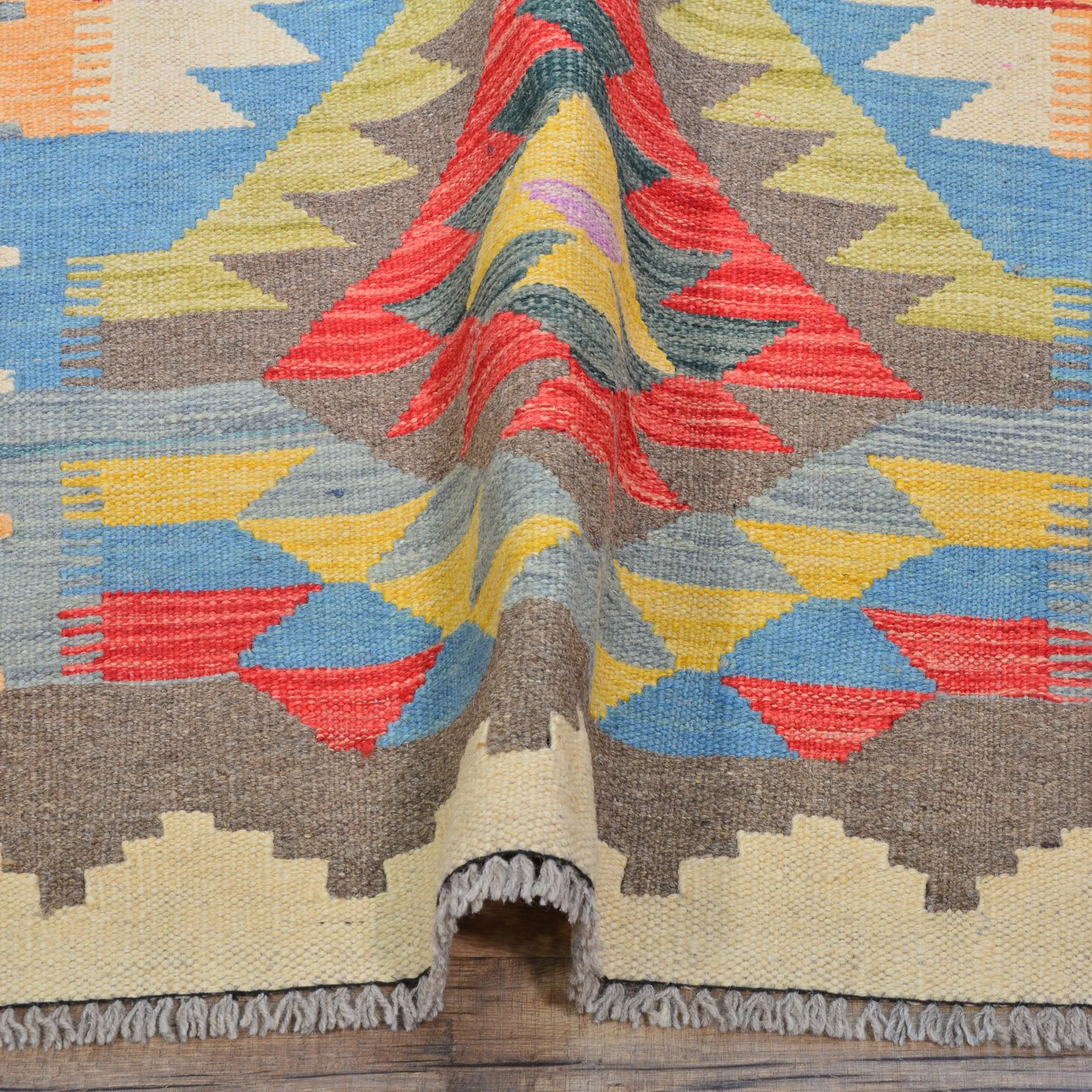 Hand-Woven Reversible Momana Kilim Handmade Wool Rug (Size 2.7 X 7.11) Cwral-10695