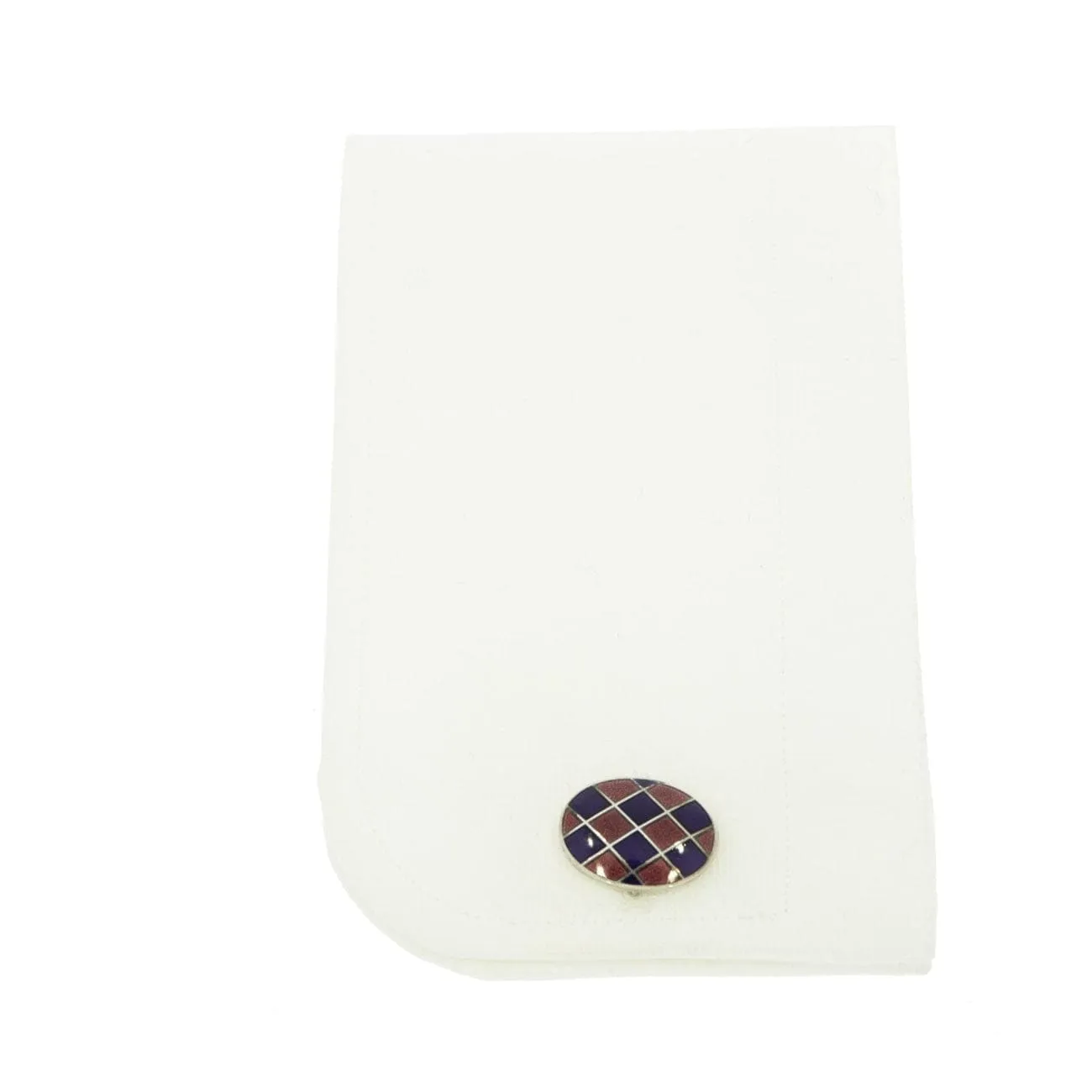 Harlequin Enameled Oval Sterling Silver Cufflinks