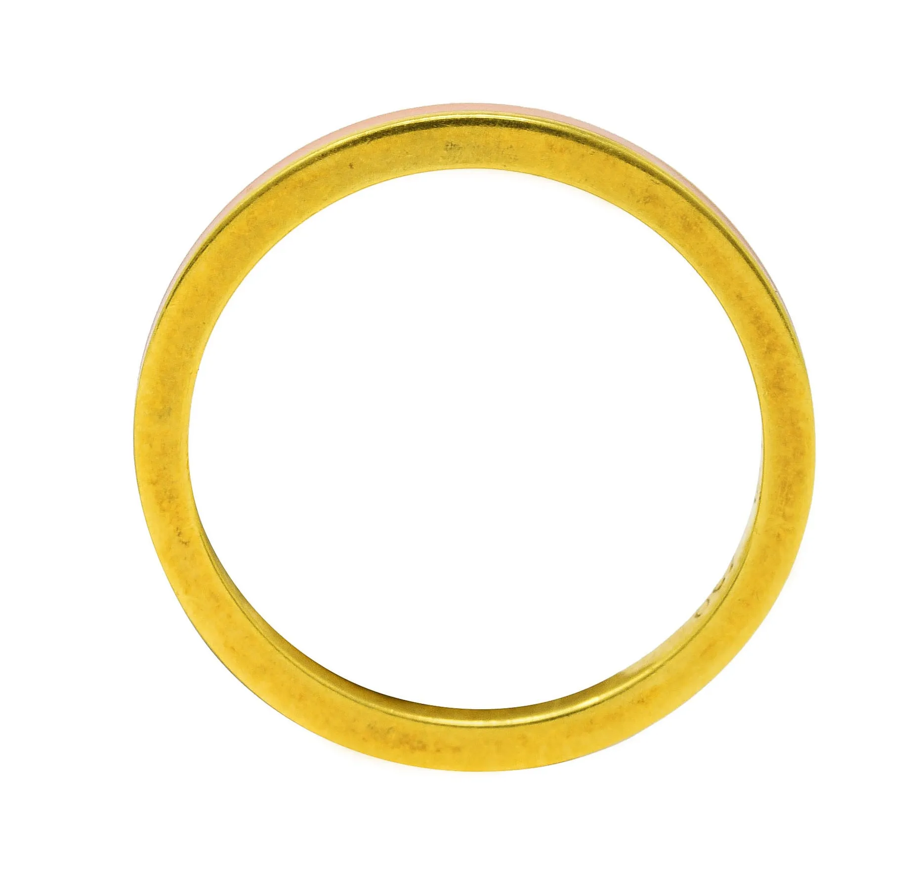 Hidalgo Vintage Peach Enamel 18 Karat Yellow Gold Eternity Band Stack Ring