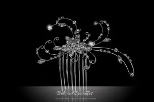 Janet Flowery Leaves Hair Comb | Swarovski Crystal
