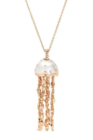 Jellyfish Pearl Pendant with Diamonds
