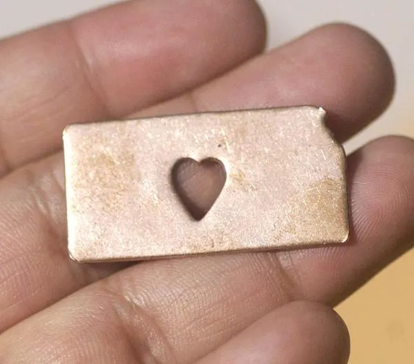 Kansas State Cutout Heart Perfect Blanks for Enameling Metalworking Stamping Texturing Blank Variety of Metals