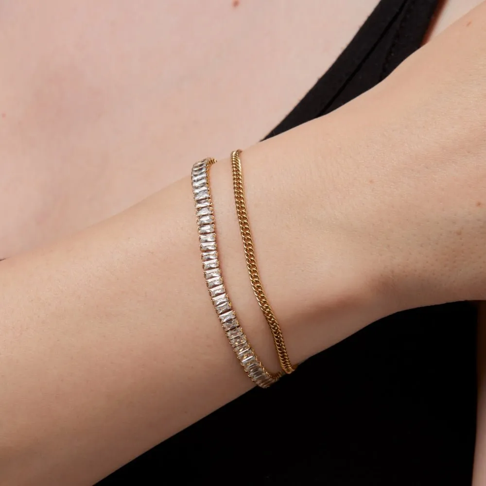 Knight & Day Layered Crystal Bracelet Q555BAR