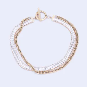 Knight & Day Layered Crystal Bracelet Q555BAR