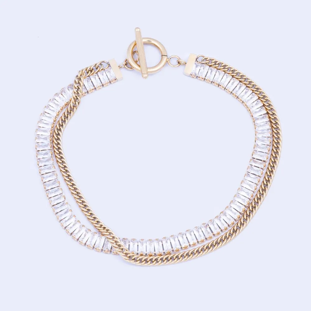 Knight & Day Layered Crystal Bracelet Q555BAR