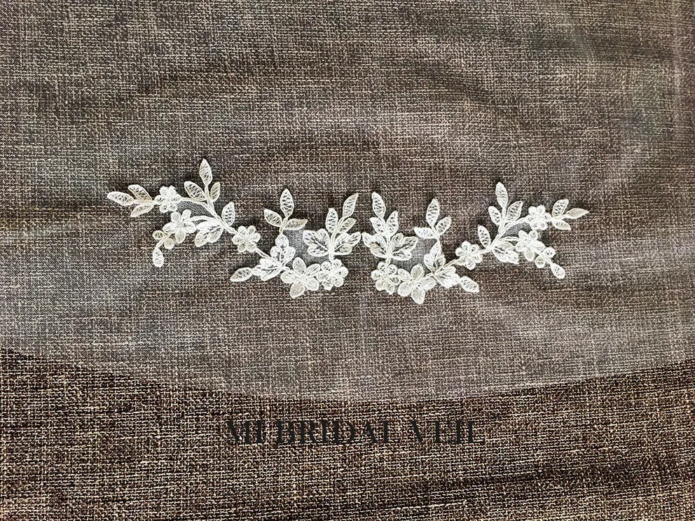 Lace Wedding Veil, Waltz Rose Lace Appliqués Veil , Mi Bridal