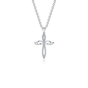 Lafonn Simulated Diamond Angel Wings Cross Necklace N2029CLP20