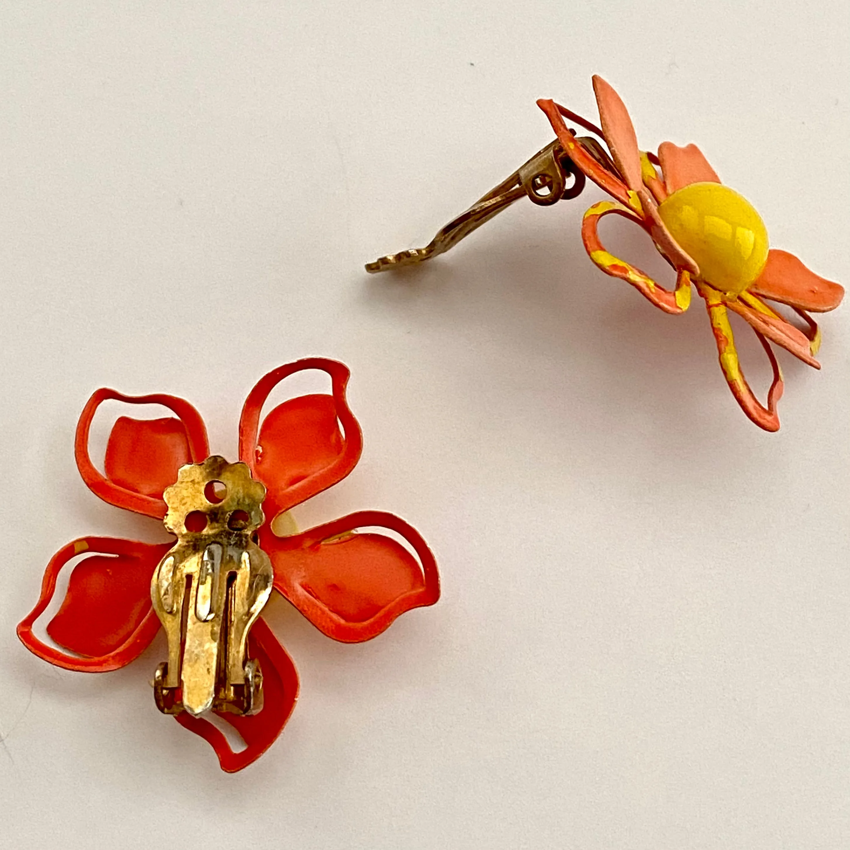 Late 60s/ Early 70s Enamel Flower Earrings