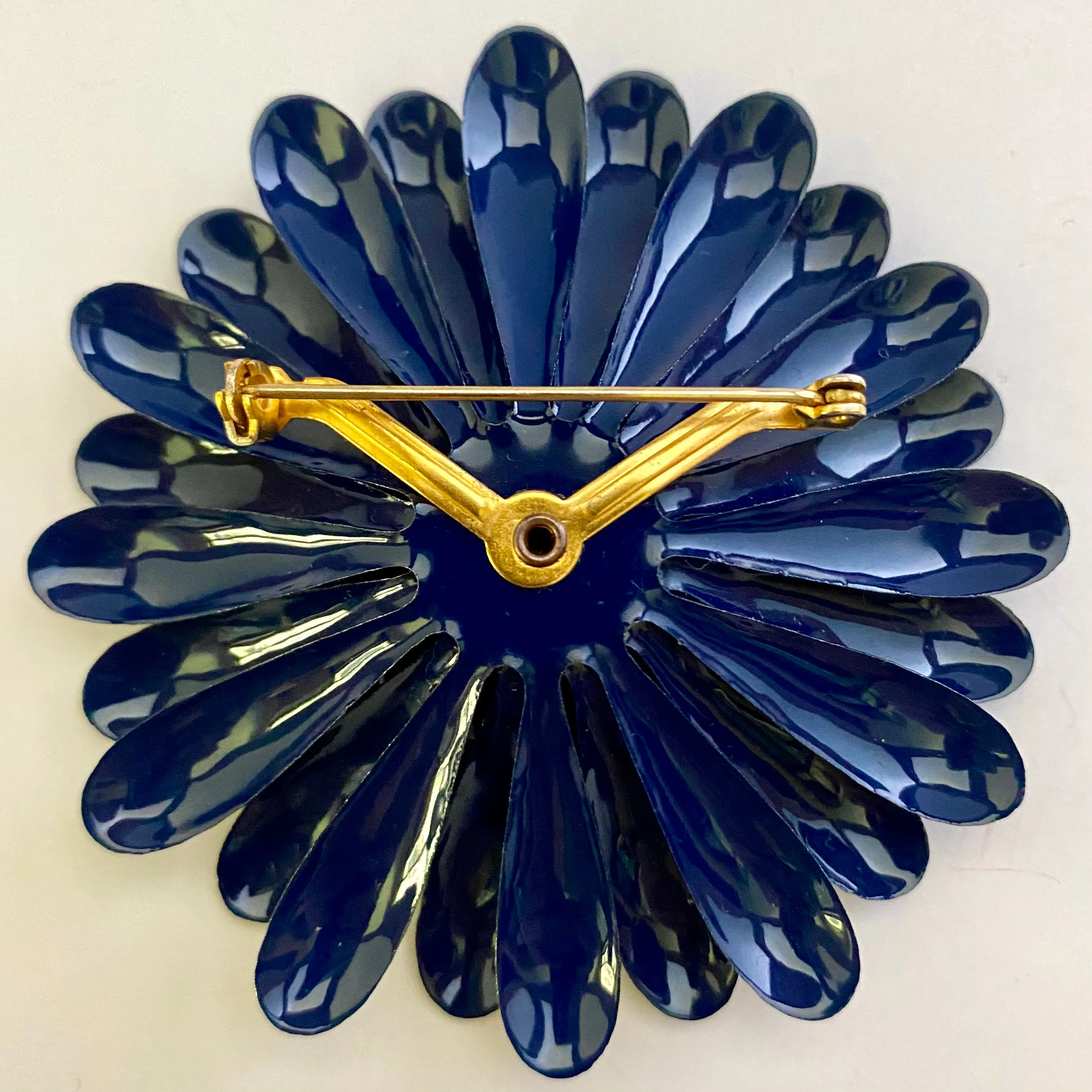 Late 60s/ Early 70s Large Enamel Flower Brooch