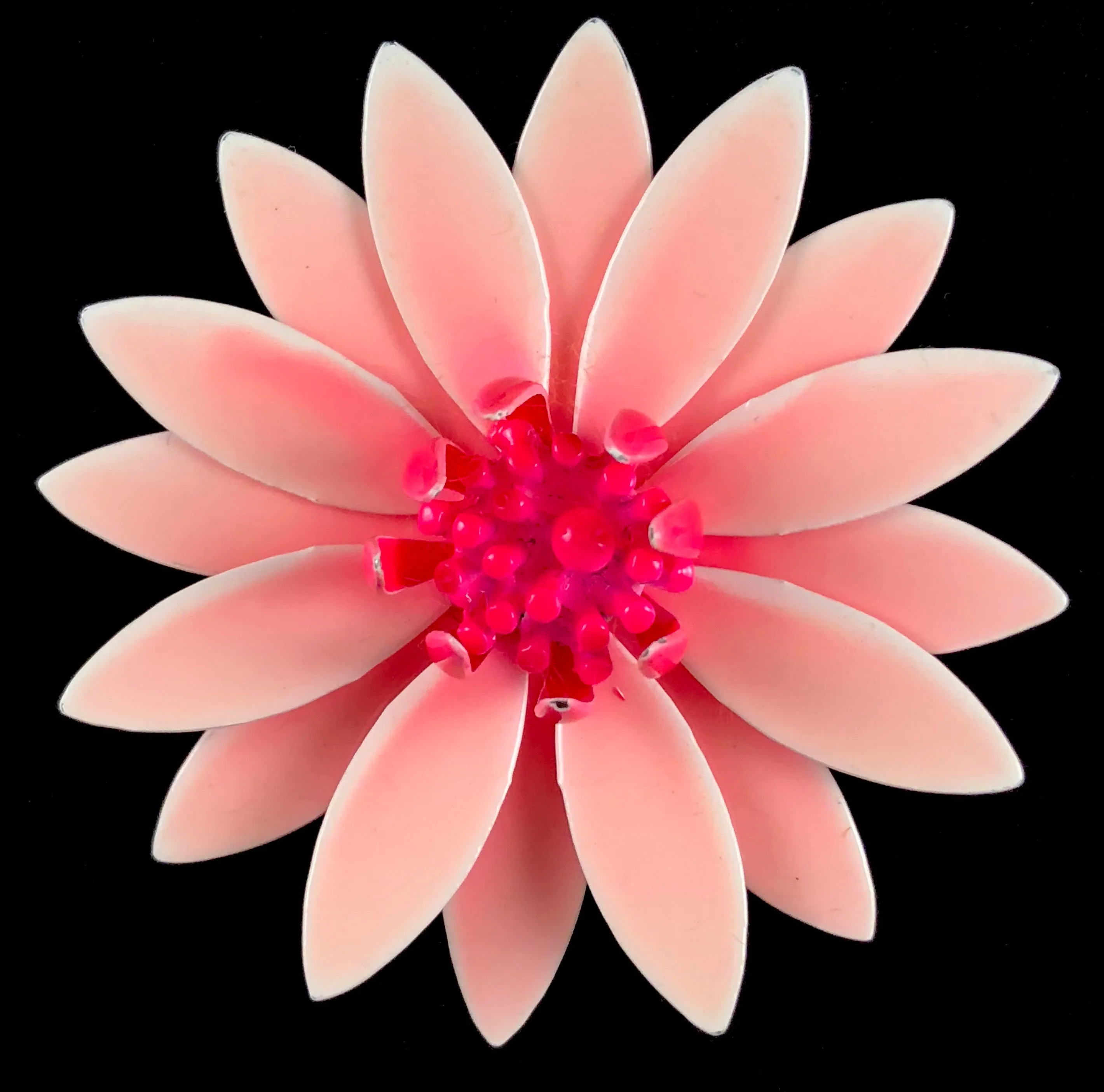 Late 60s/ Early 70s Pink Enamel Flower Brooch