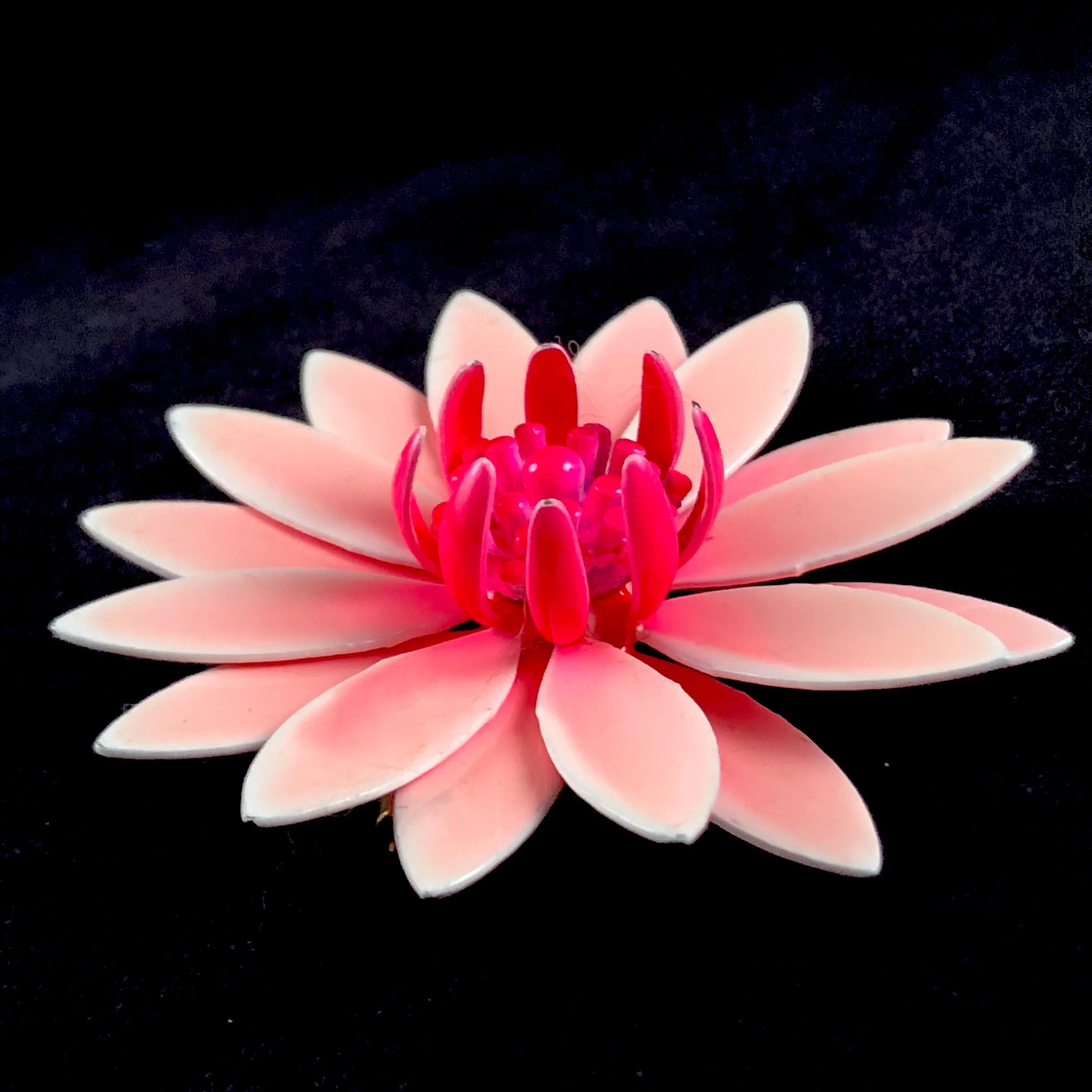 Late 60s/ Early 70s Pink Enamel Flower Brooch