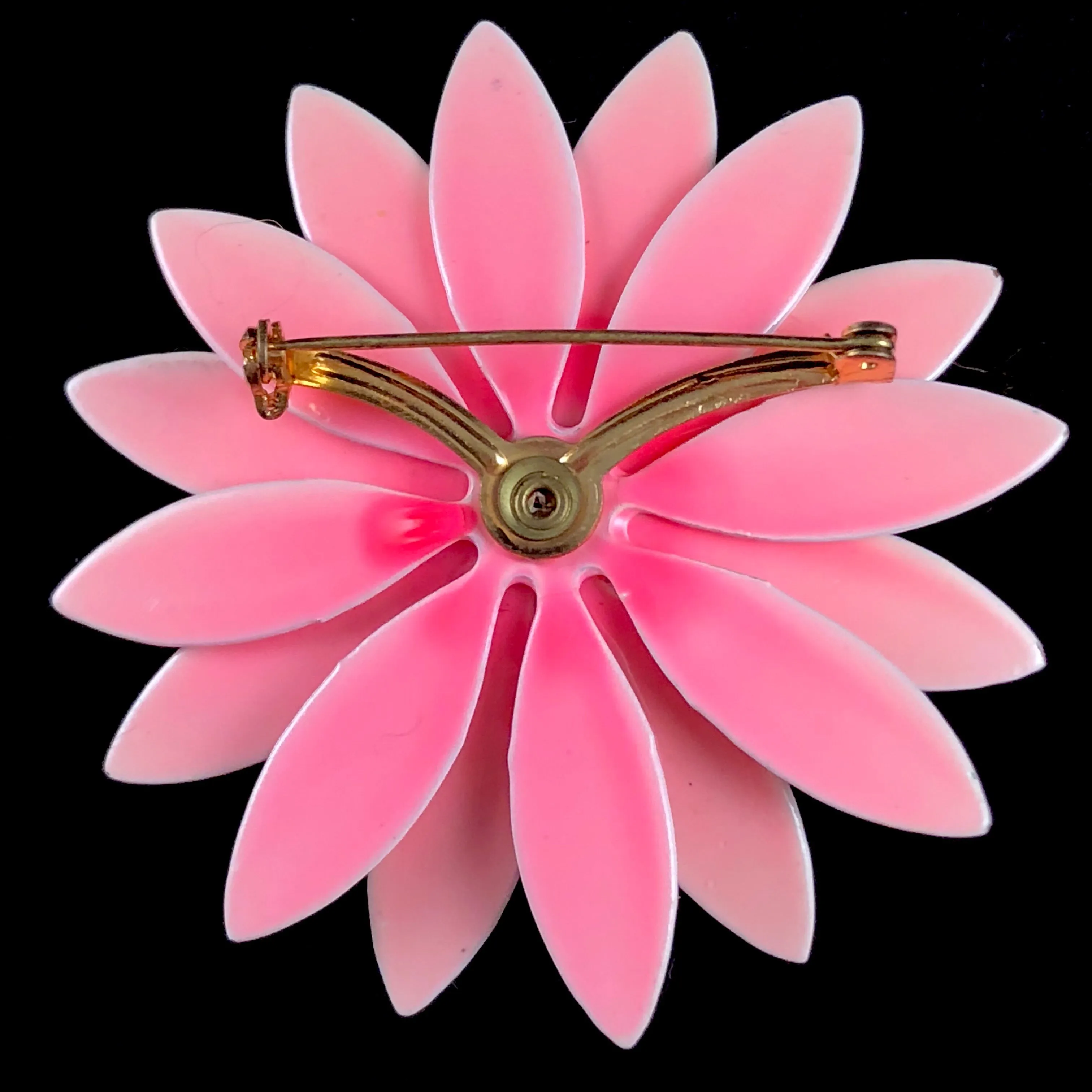 Late 60s/ Early 70s Pink Enamel Flower Brooch
