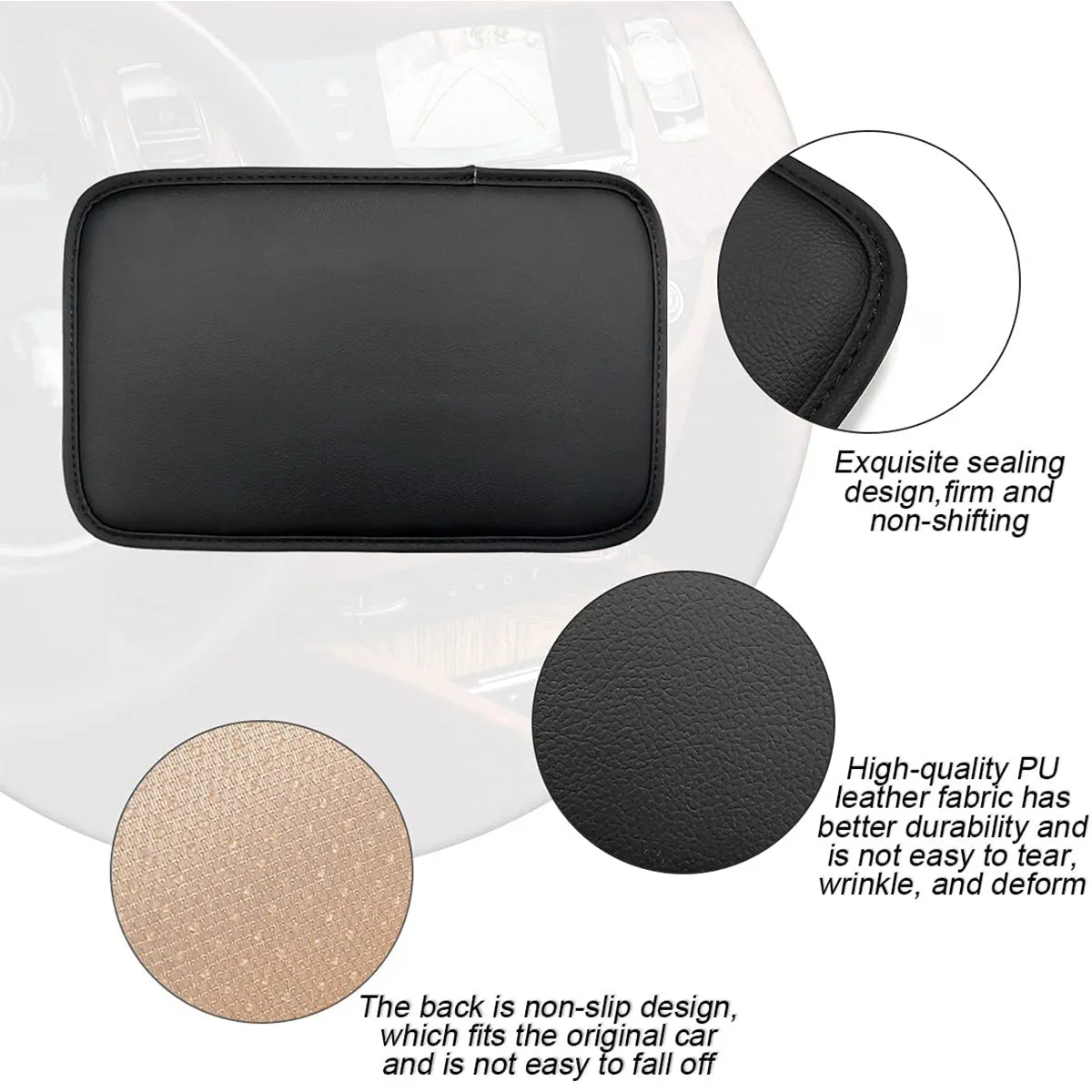 Leather Center Console Cushion Pad, Custom Fit For Your Cars, Waterproof Armrest Seat Box Cover Fit, Car Interior Protection Accessories, Car Accessories FD13991