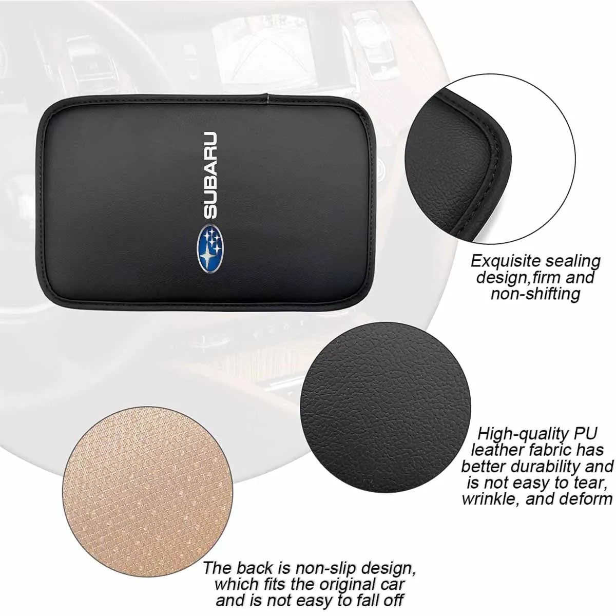 Leather Center Console Cushion Pad, Custom Fit For Your Cars, Waterproof Armrest Seat Box Cover Fit, Car Interior Protection Accessories, Car Accessories SU13991