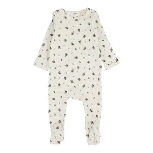 Lil Legs Vintage Floral Footie - Dark Floral (Printed Weekday Collection)