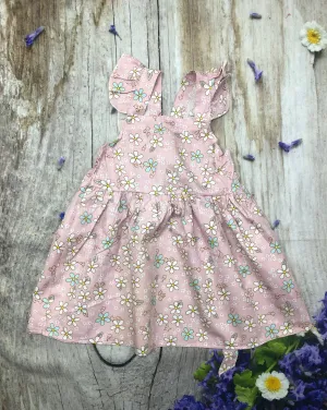 Lilac floral cross back ruffle dress