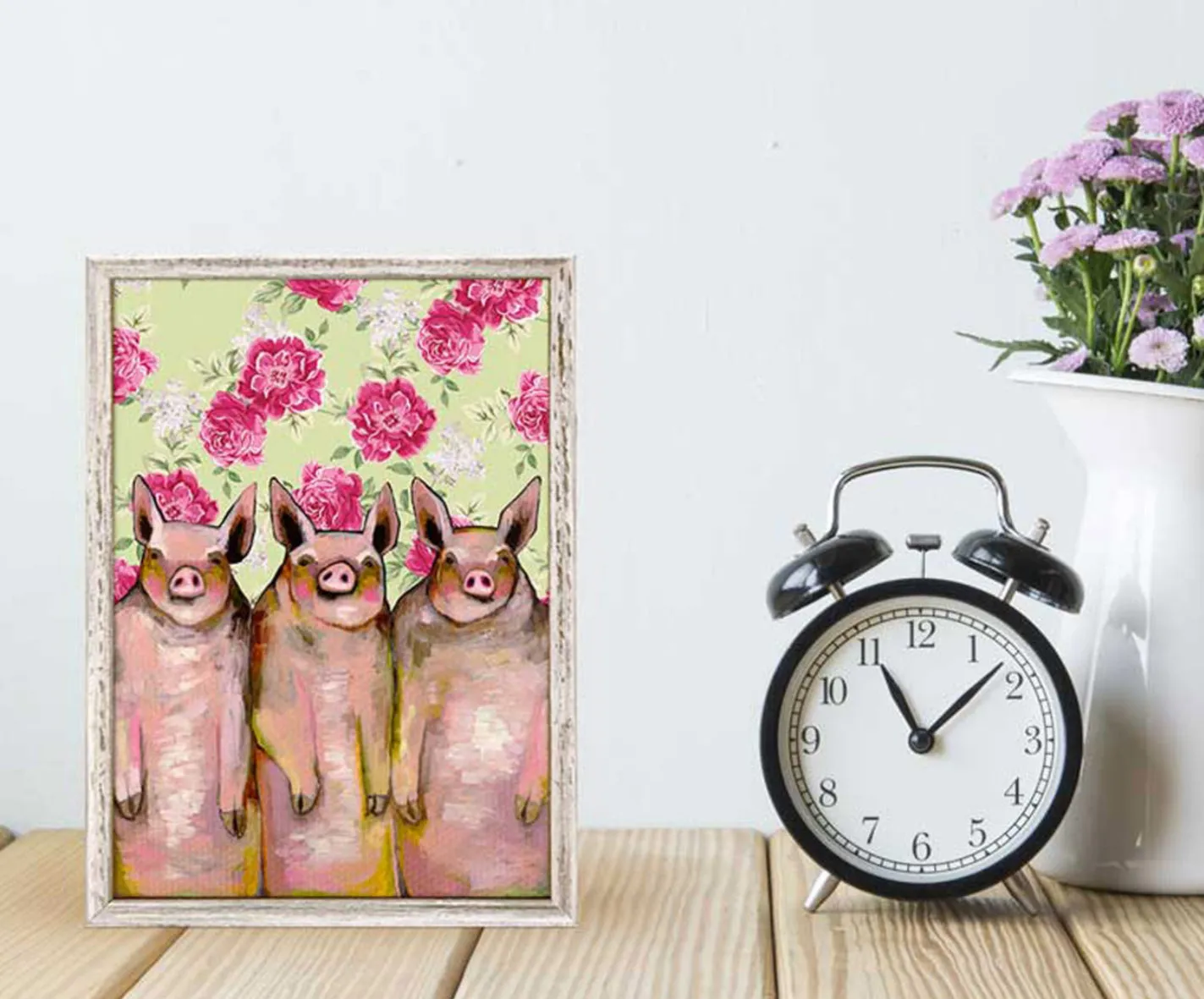 Little Piggies Mini Framed Canvas
