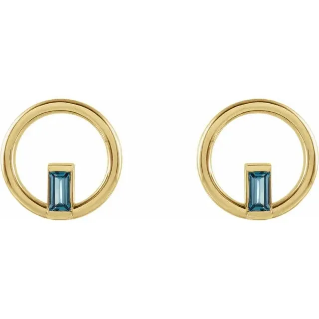 London Blue Topaz Circle Earrings - Special Order