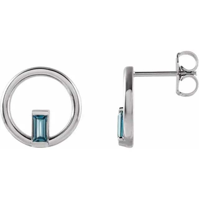 London Blue Topaz Circle Earrings - Special Order