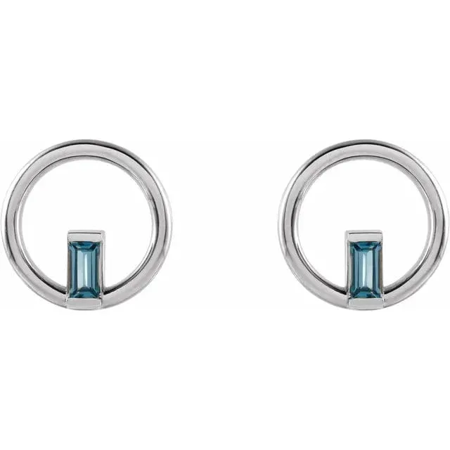 London Blue Topaz Circle Earrings - Special Order