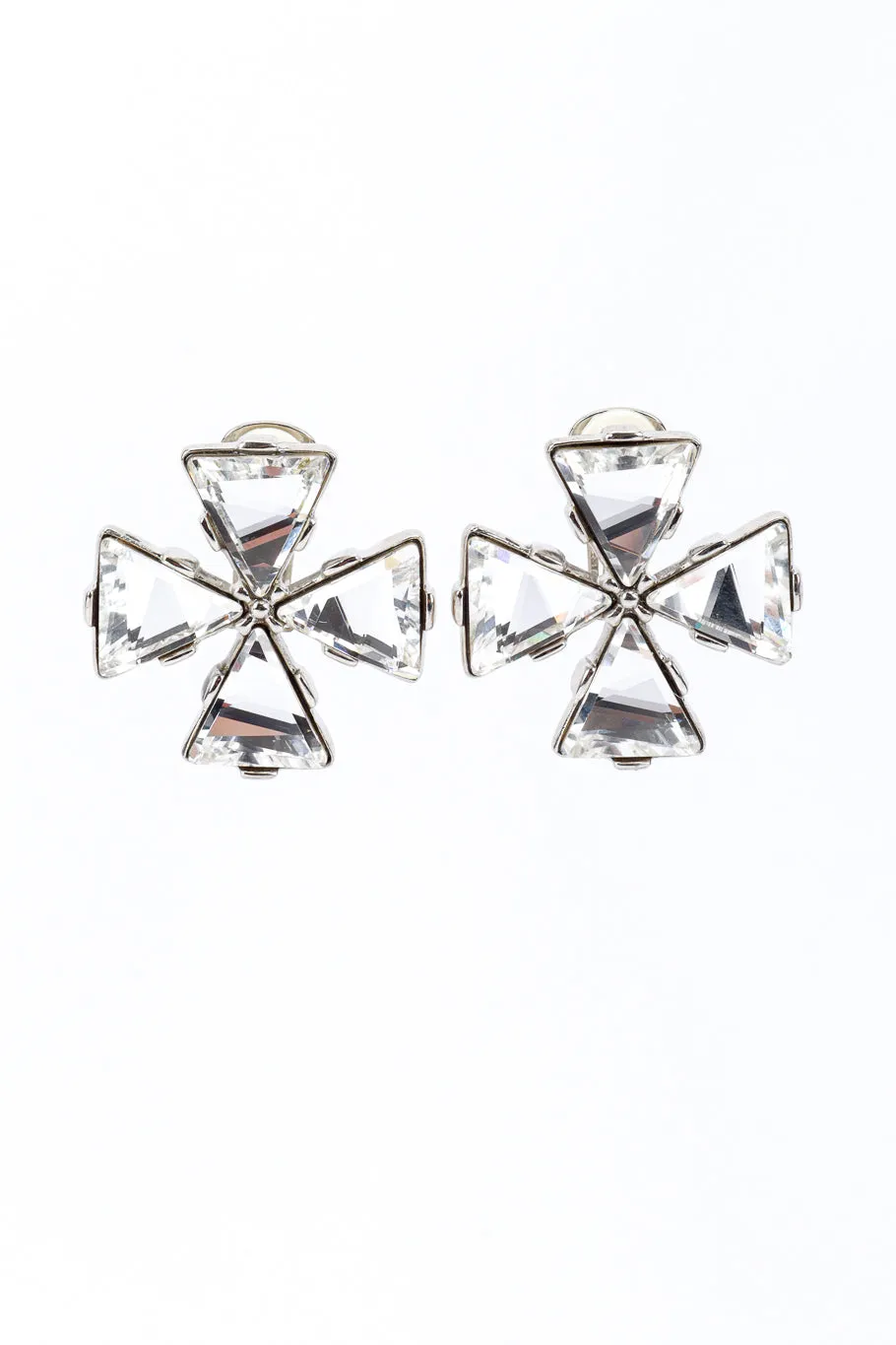 Maltese Crystal Cross Earrings