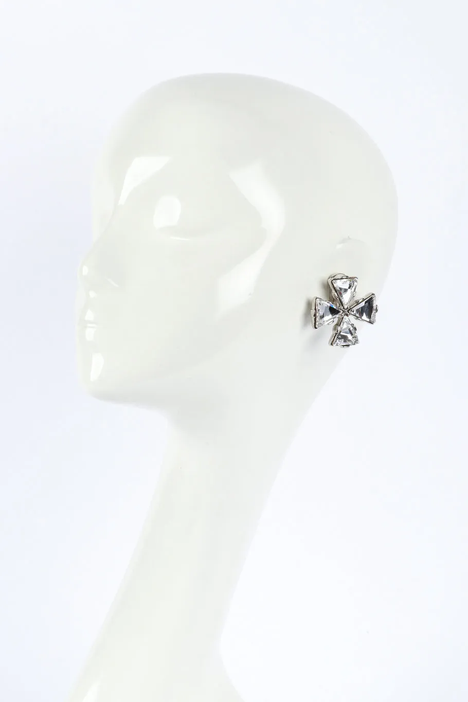 Maltese Crystal Cross Earrings