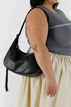 Medium Recycled Leather Crescent Bag