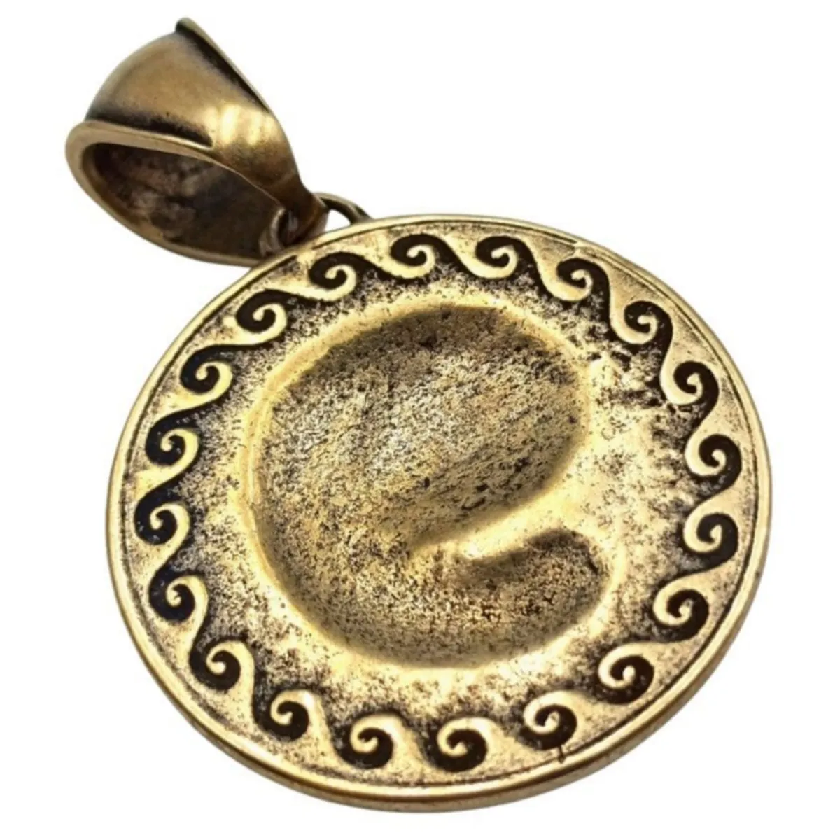 Medusa Gorgon bronze pendant