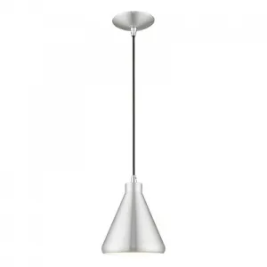 METAL 1 LIGHT MINI PENDANT, BRUSHED ALUMINUM