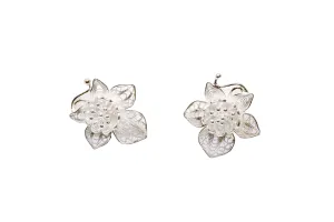 Metal Floral Stud Earrings
