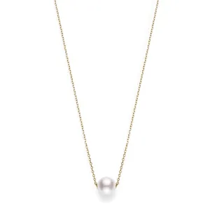 Mikimoto Yellow Gold and Akoya 8mm Pearl Slider Necklace