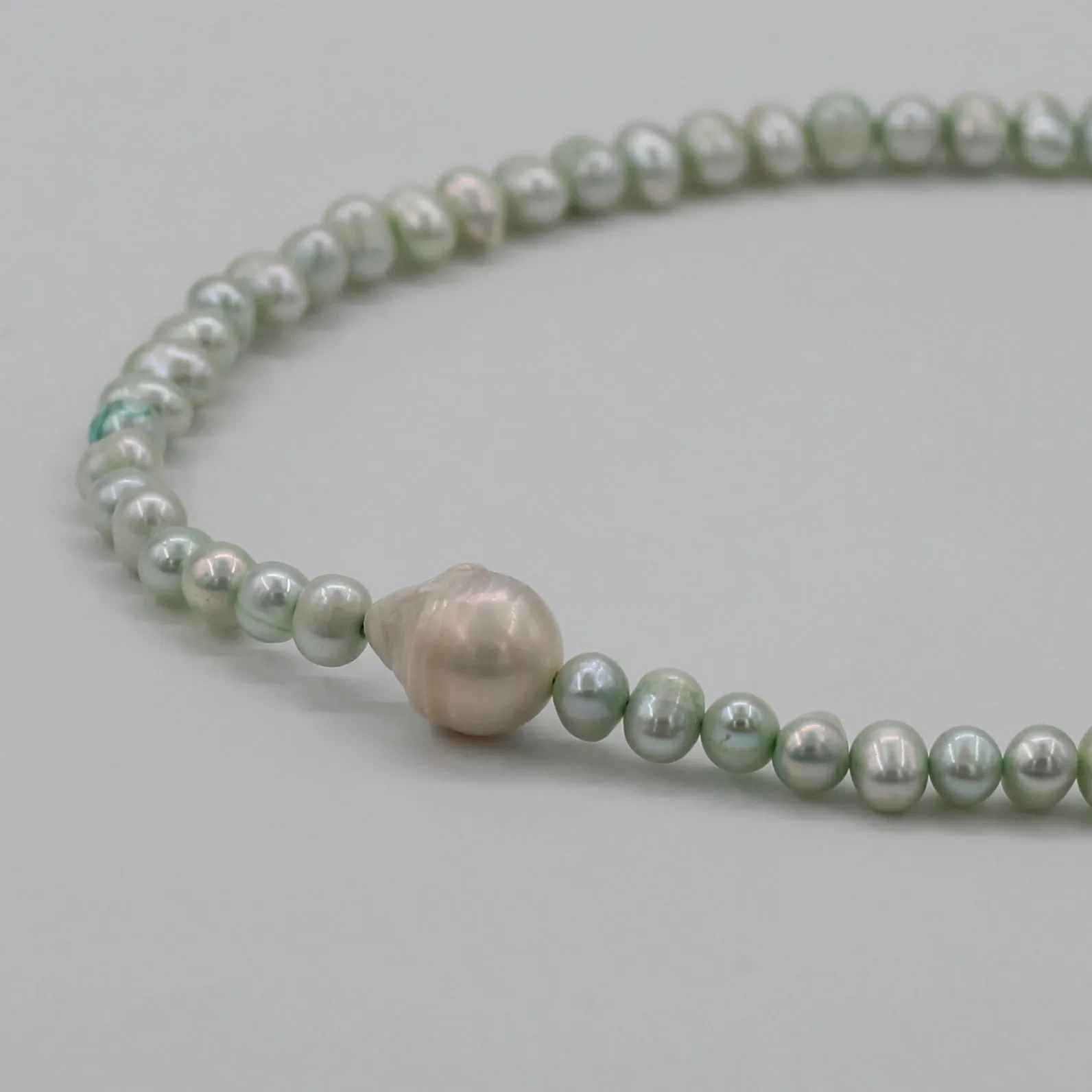 Mint Pearl Necklace
