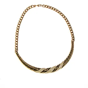 Monet Gold and Cream Enamel Collar Necklace