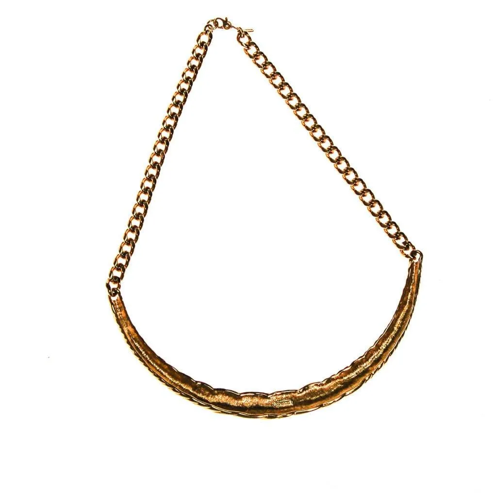 Monet Gold and Cream Enamel Collar Necklace