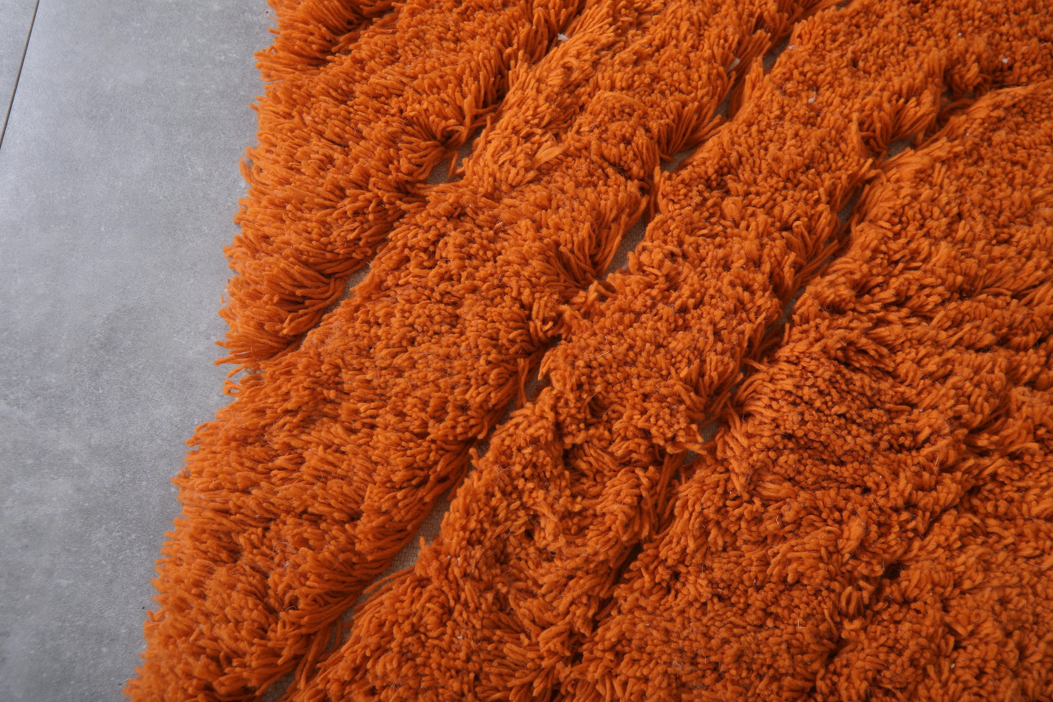 Moroccan rug hand knotted orange - Beni ourain rug - Morocco rug