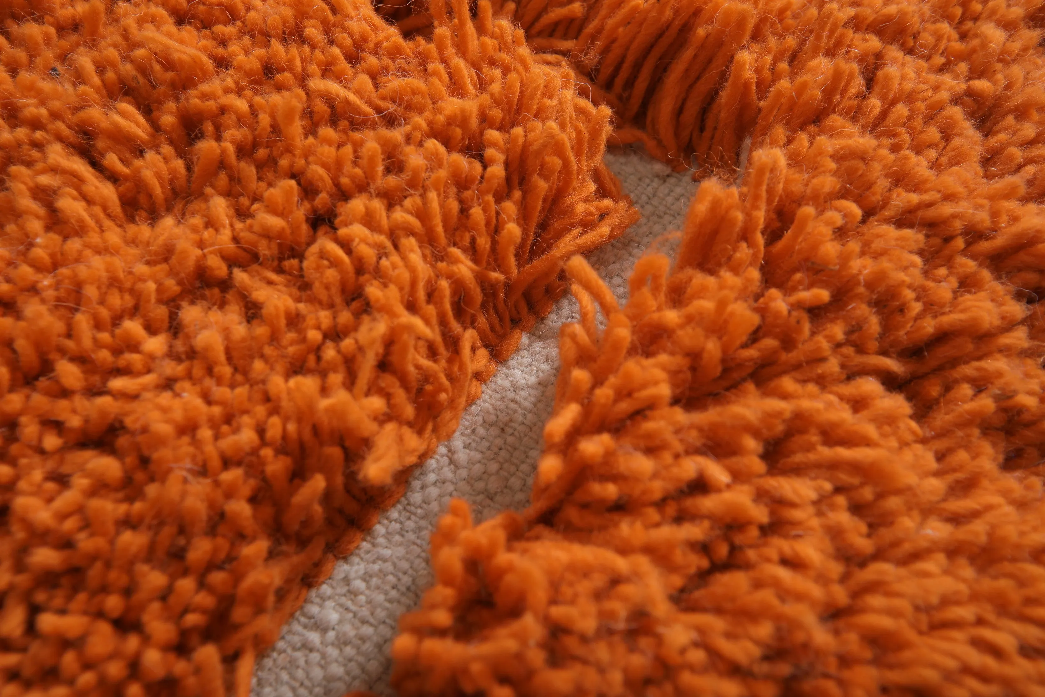 Moroccan rug hand knotted orange - Beni ourain rug - Morocco rug