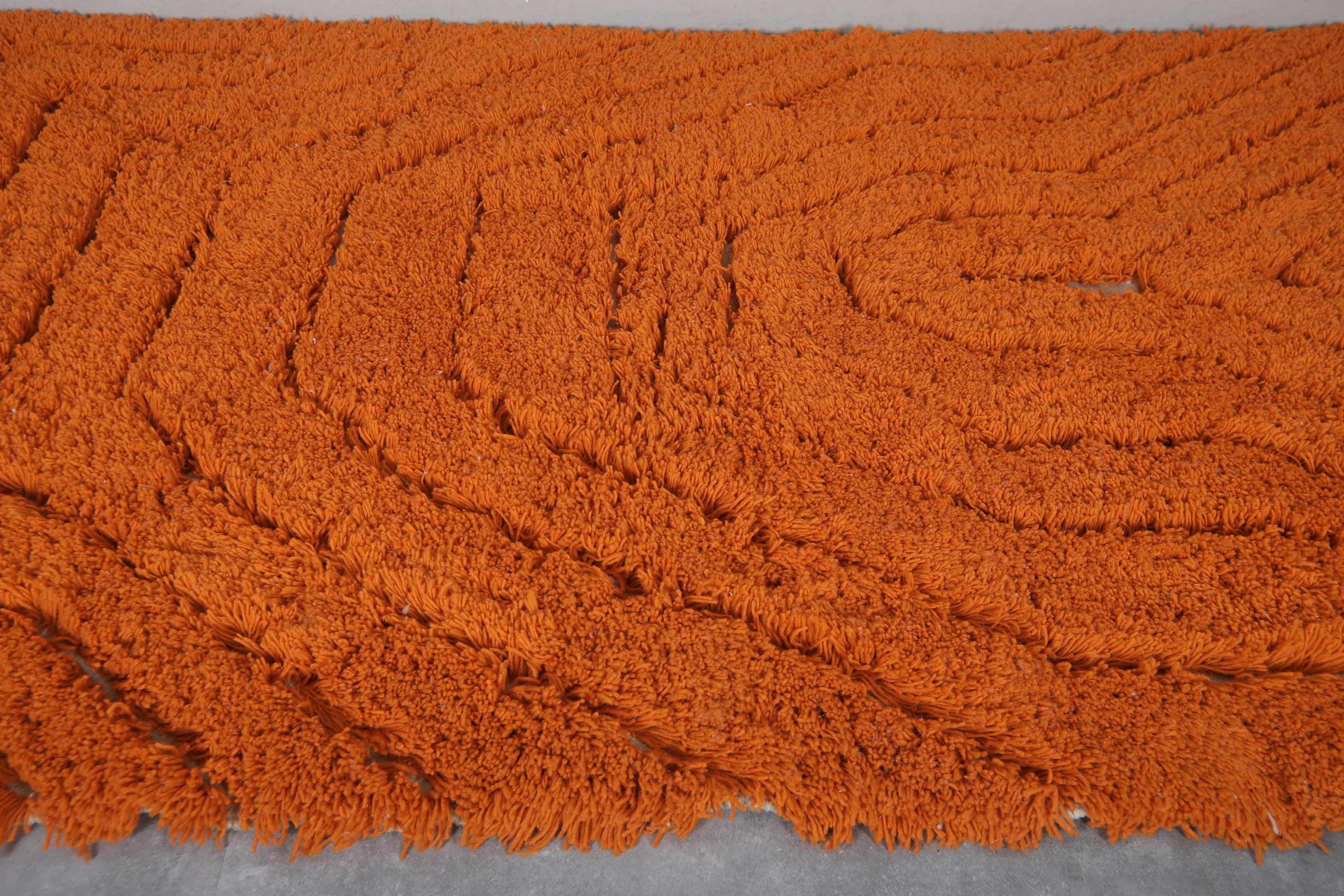 Moroccan rug hand knotted orange - Beni ourain rug - Morocco rug