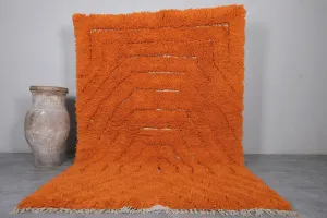 Moroccan rug hand knotted orange - Beni ourain rug - Morocco rug