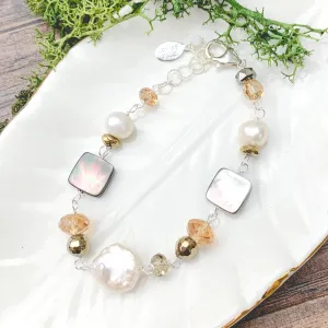 Mother of Pearl and Pearls Elegant Bracelet