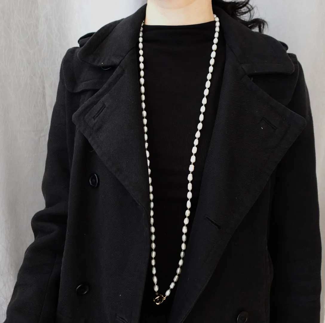 Multi-style 8-10mm Pearl Opera Necklace (Brown Terahertz Stone)